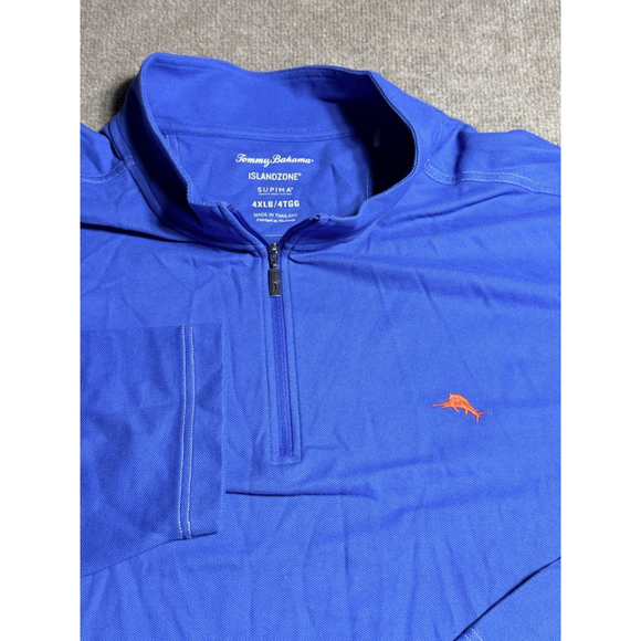 Tommy Bahama Other - Tommy Bahama Emfielder IslandZone Half Zip Mens 4XLB Blue Supima Cotton BT224017